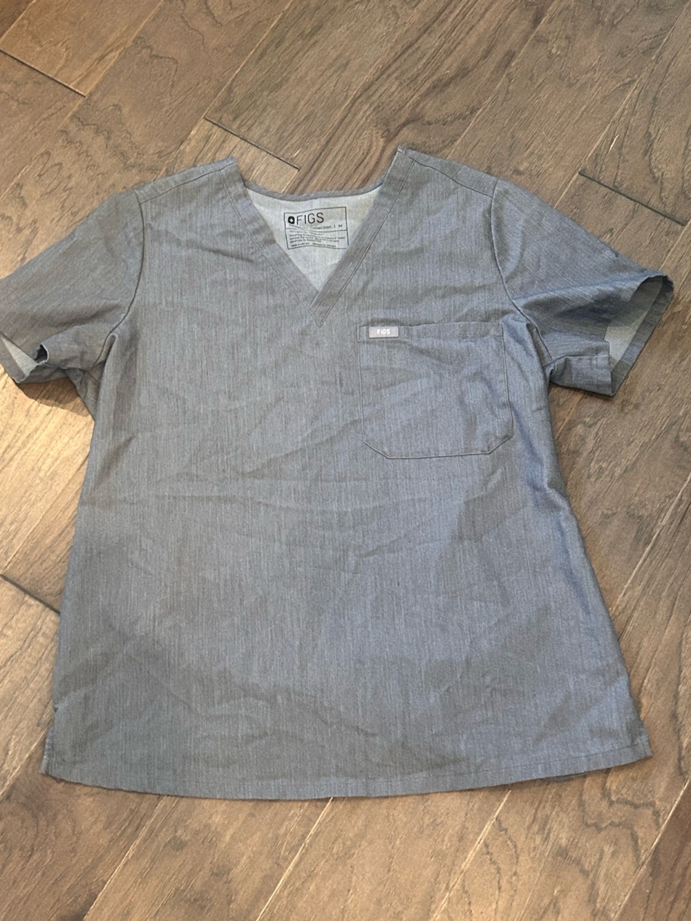 FIGS Medium Grey V-Neck Scrub Top